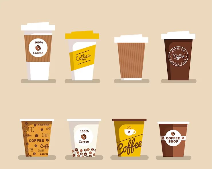 様々なサイズの紙コップ